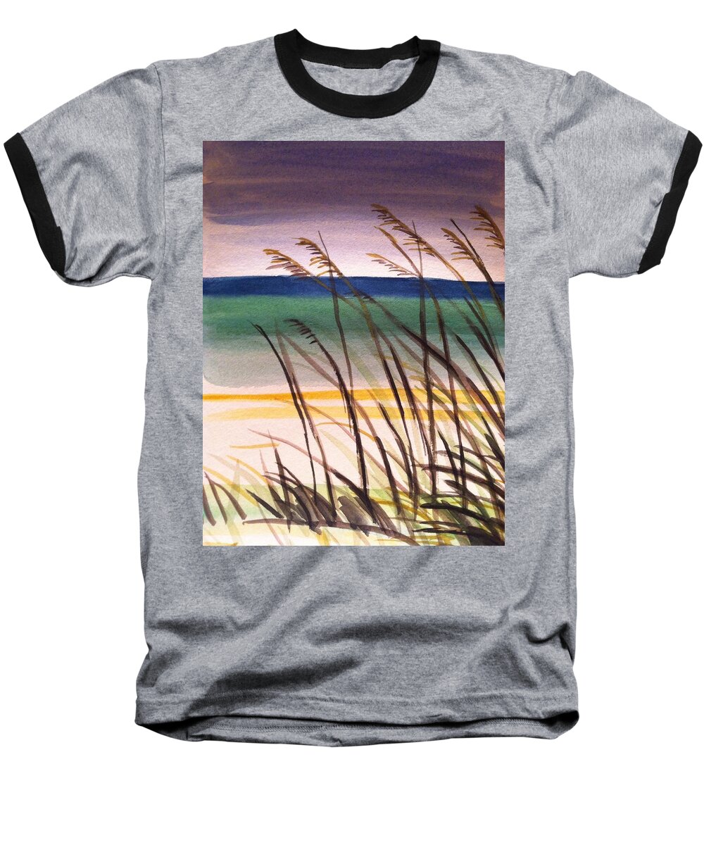  Baseball T-Shirt featuring the painting A day at the beach 2 by Hae Kim