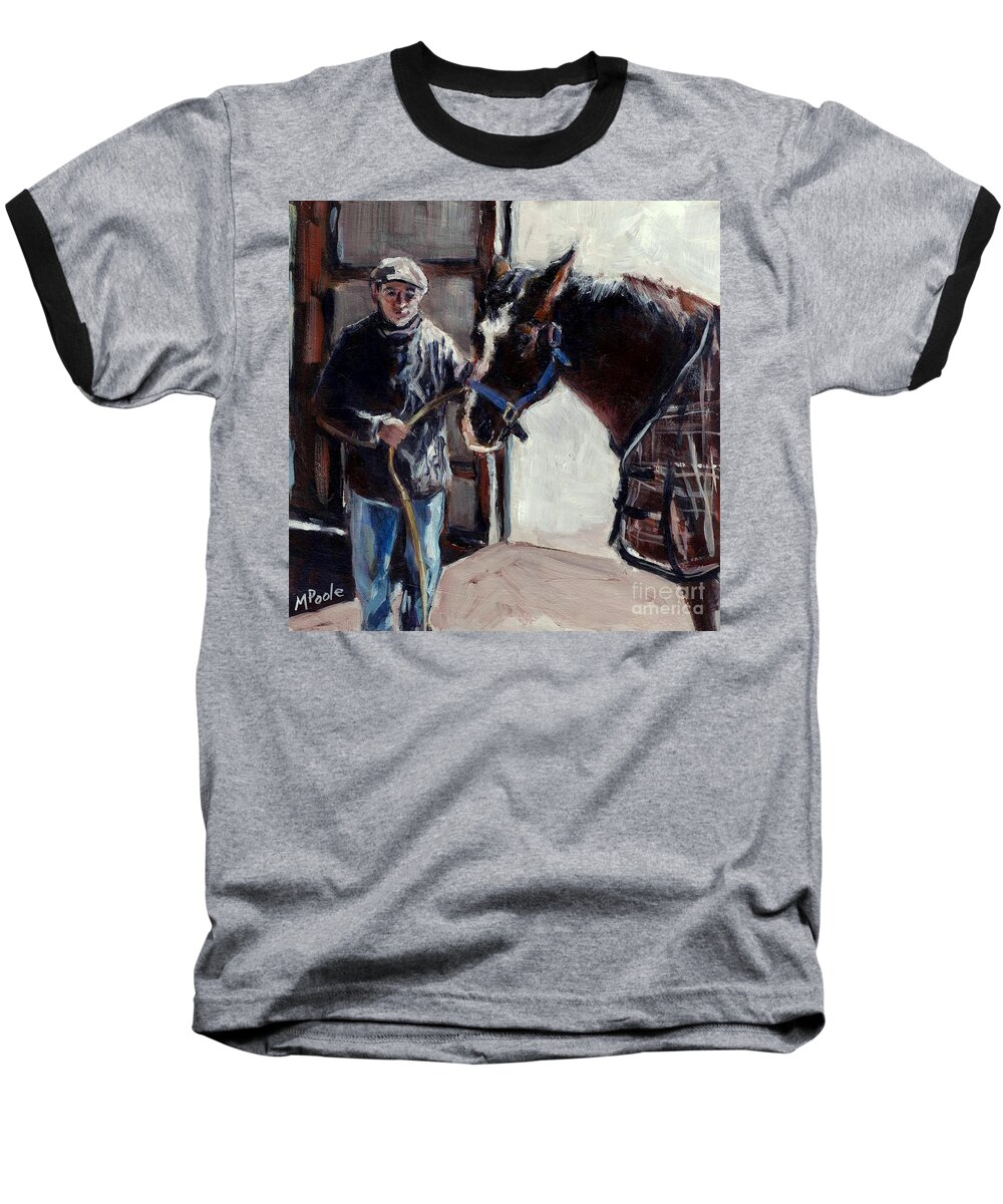 Barn Baseball T-Shirt featuring the painting A Derby Day of Sorts by Molly Poole