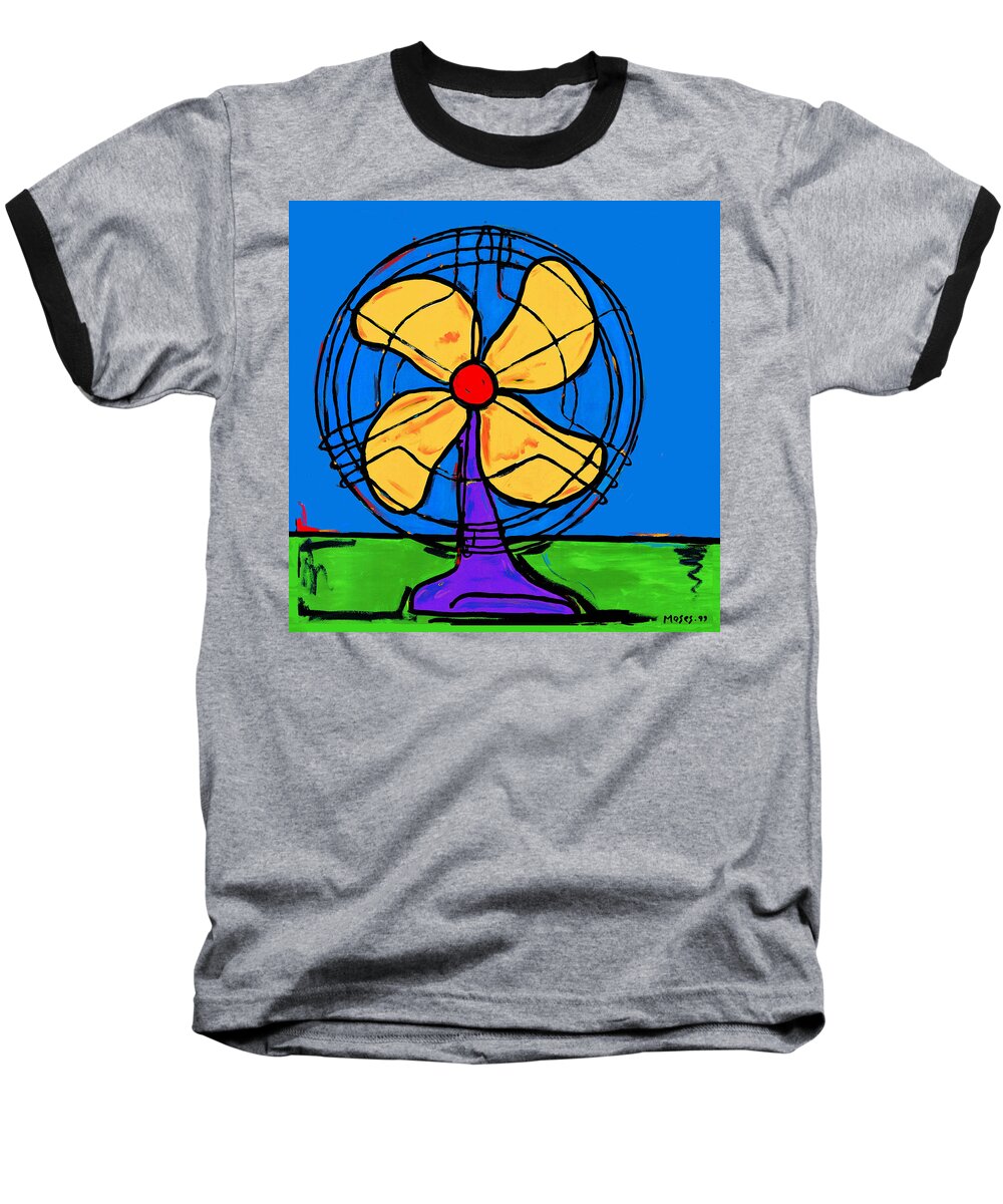 Fan Baseball T-Shirt featuring the painting A Fan of Color by Dale Moses