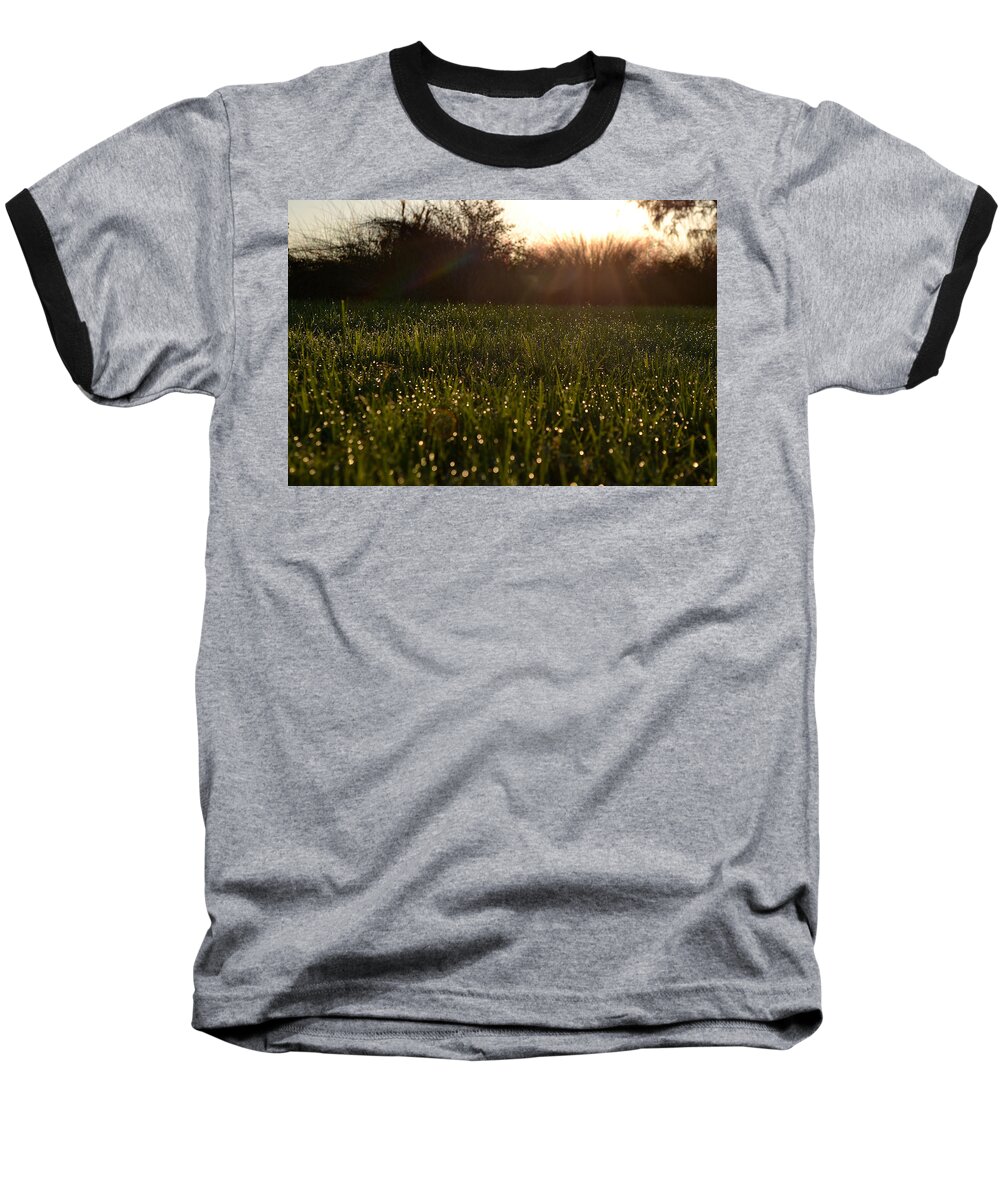 Grass Baseball T-Shirt featuring the photograph A Field of Jewels by Melanie Moraga