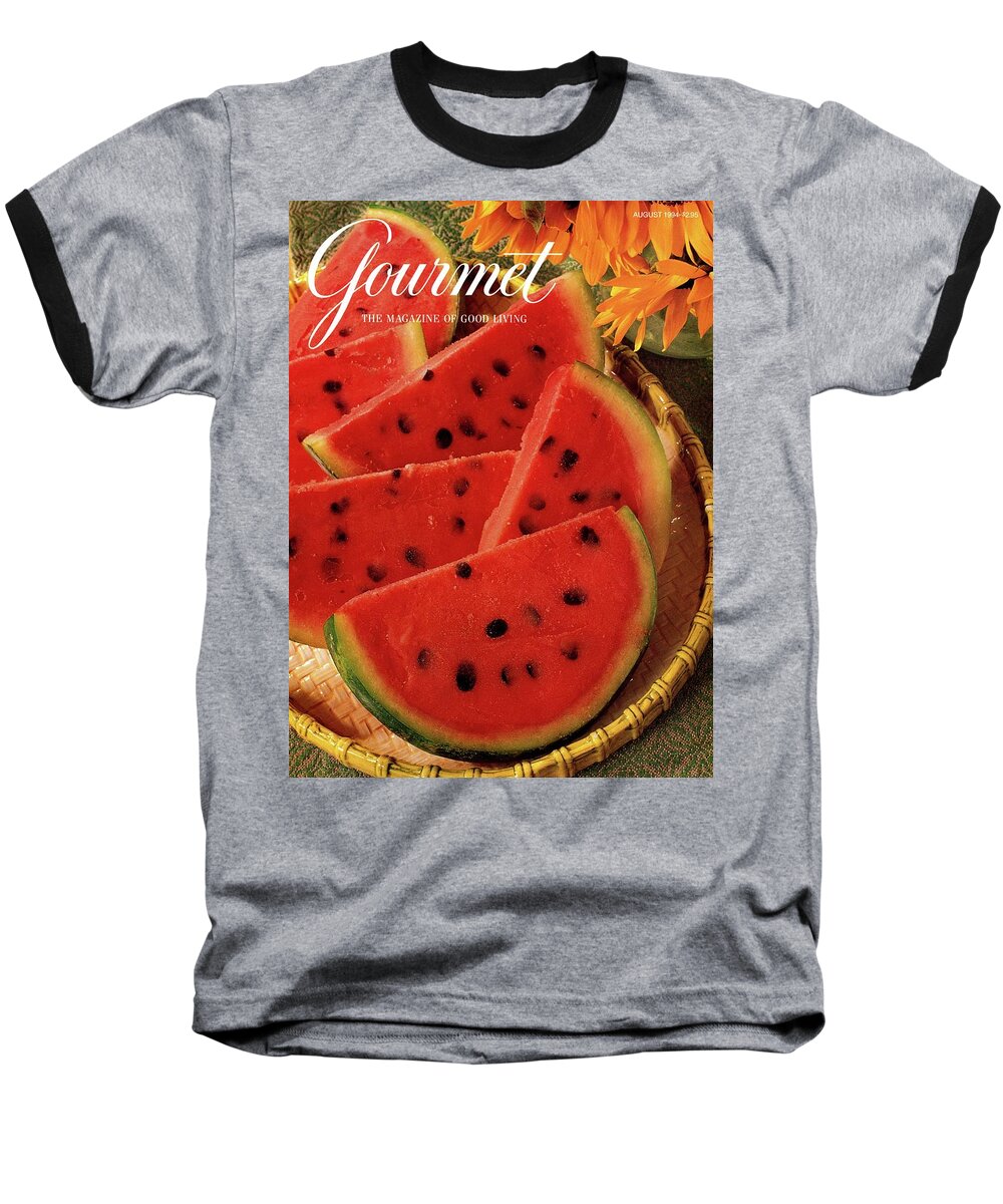 Food Baseball T-Shirt featuring the photograph A Gourmet Cover Of Watermelon Sorbet by Romulo Yanes