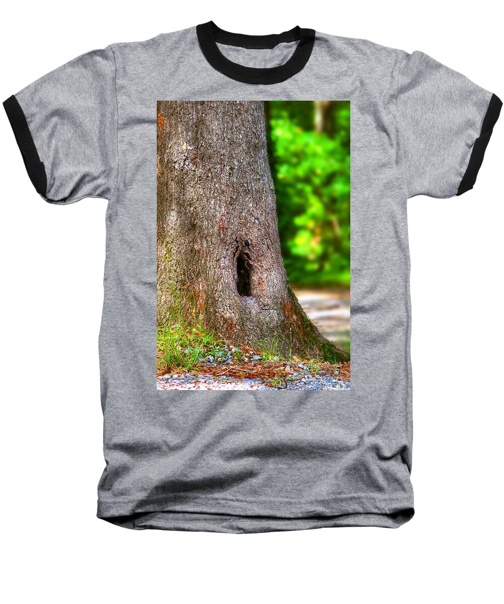 Nature Baseball T-Shirt featuring the photograph A Little Hiding Place by Ester McGuire