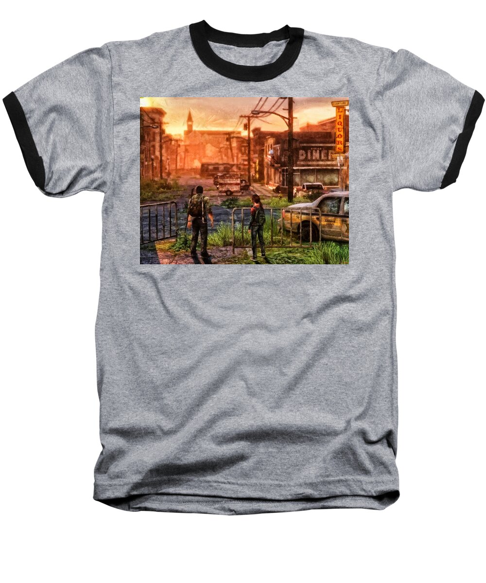 Movie Baseball T-Shirt featuring the painting A Long Journey by Joe Misrasi