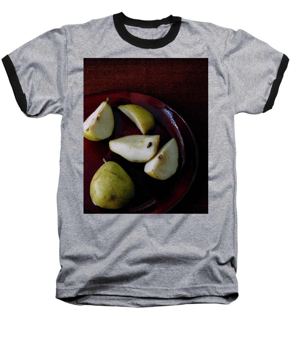 Pear Baseball T-Shirt featuring the photograph A Plate Of Pears by Romulo Yanes