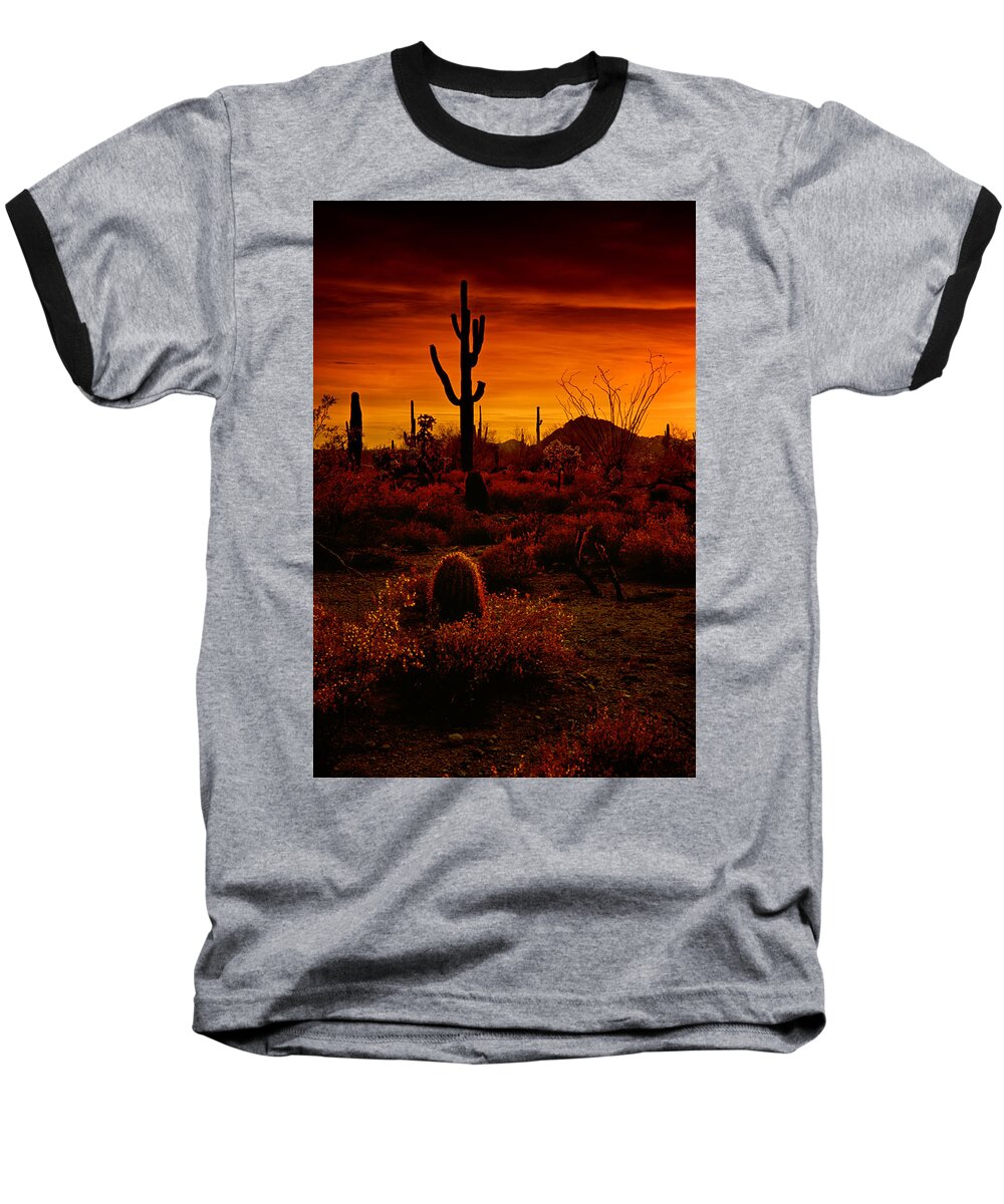 Desert Southwest Baseball T-Shirt featuring the photograph A Red Desert by Saija Lehtonen