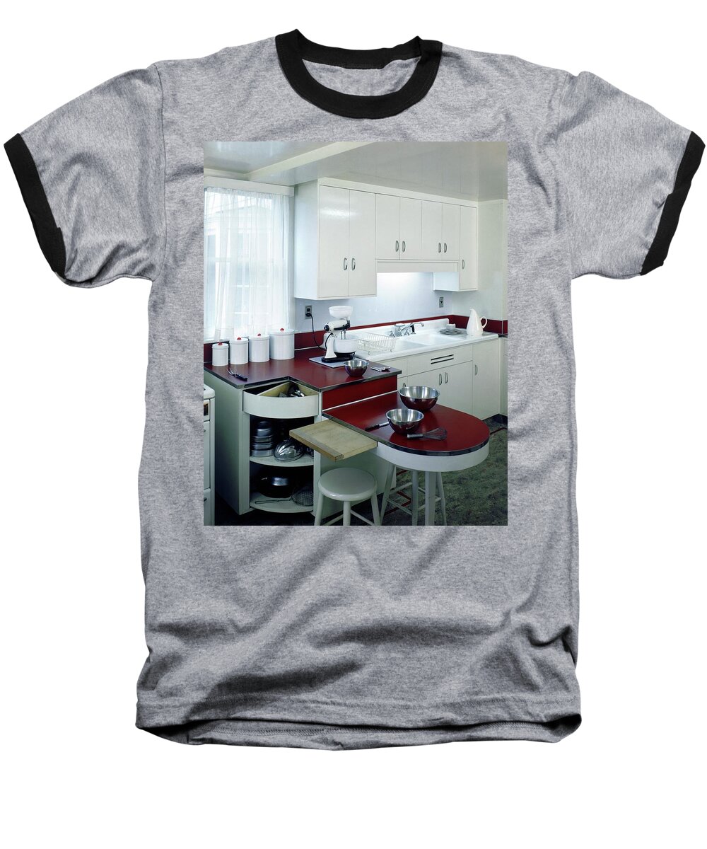 Indoors Baseball T-Shirt featuring the photograph A Retro Kitchen by Wiliam Grigsby