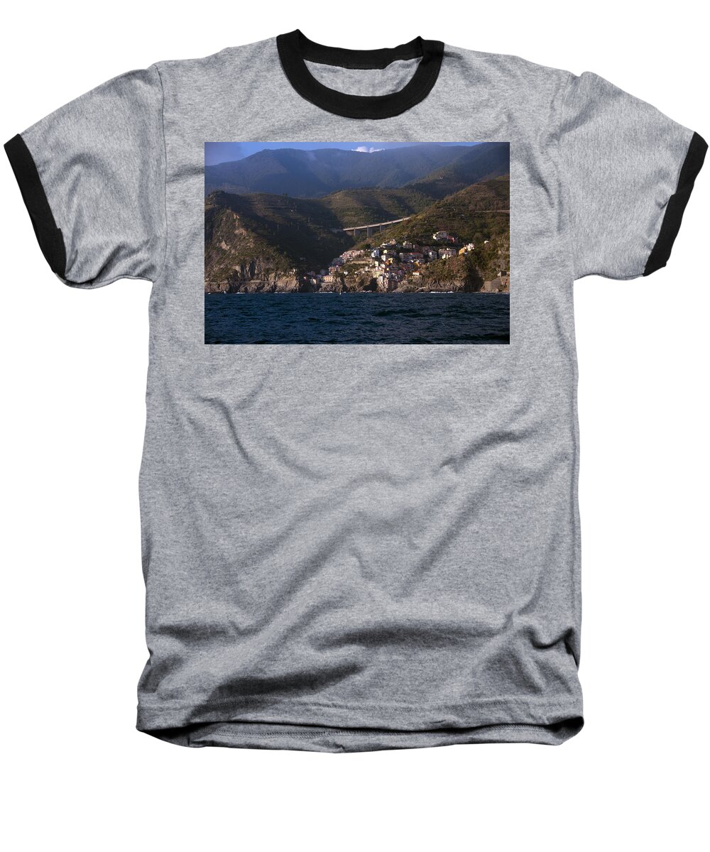 Europe Baseball T-Shirt featuring the photograph A Sea View of Riomaggiore by Matt Swinden