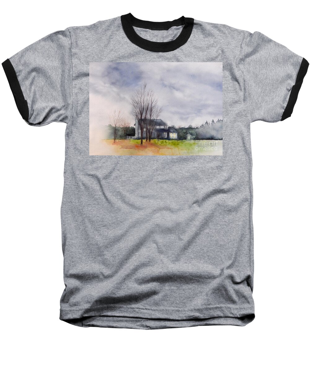 Winter Baseball T-Shirt featuring the painting A Voice of Winter by Yoshiko Mishina