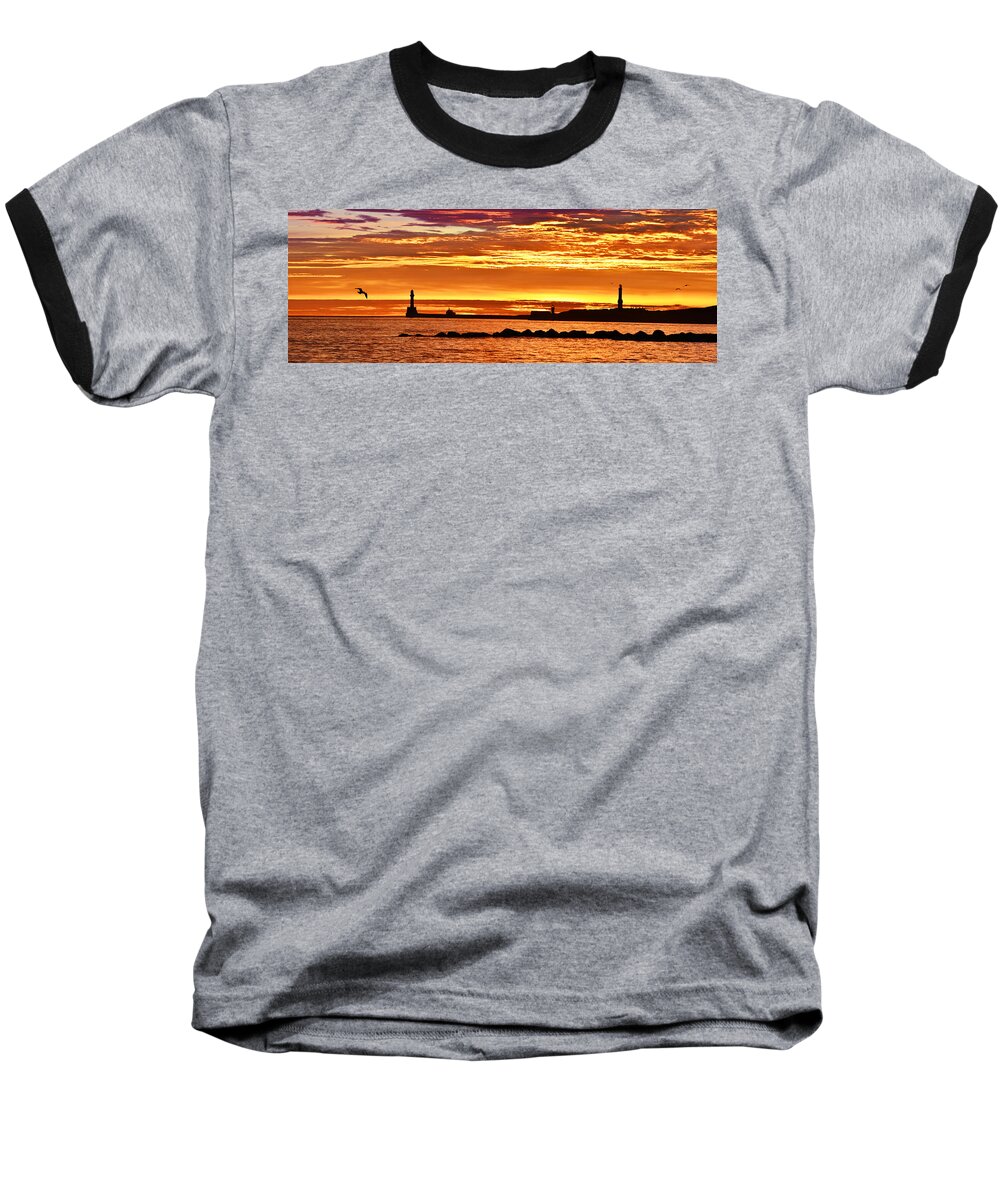 Aberdeen Baseball T-Shirt featuring the photograph Aberdeen Sunrise by Veli Bariskan