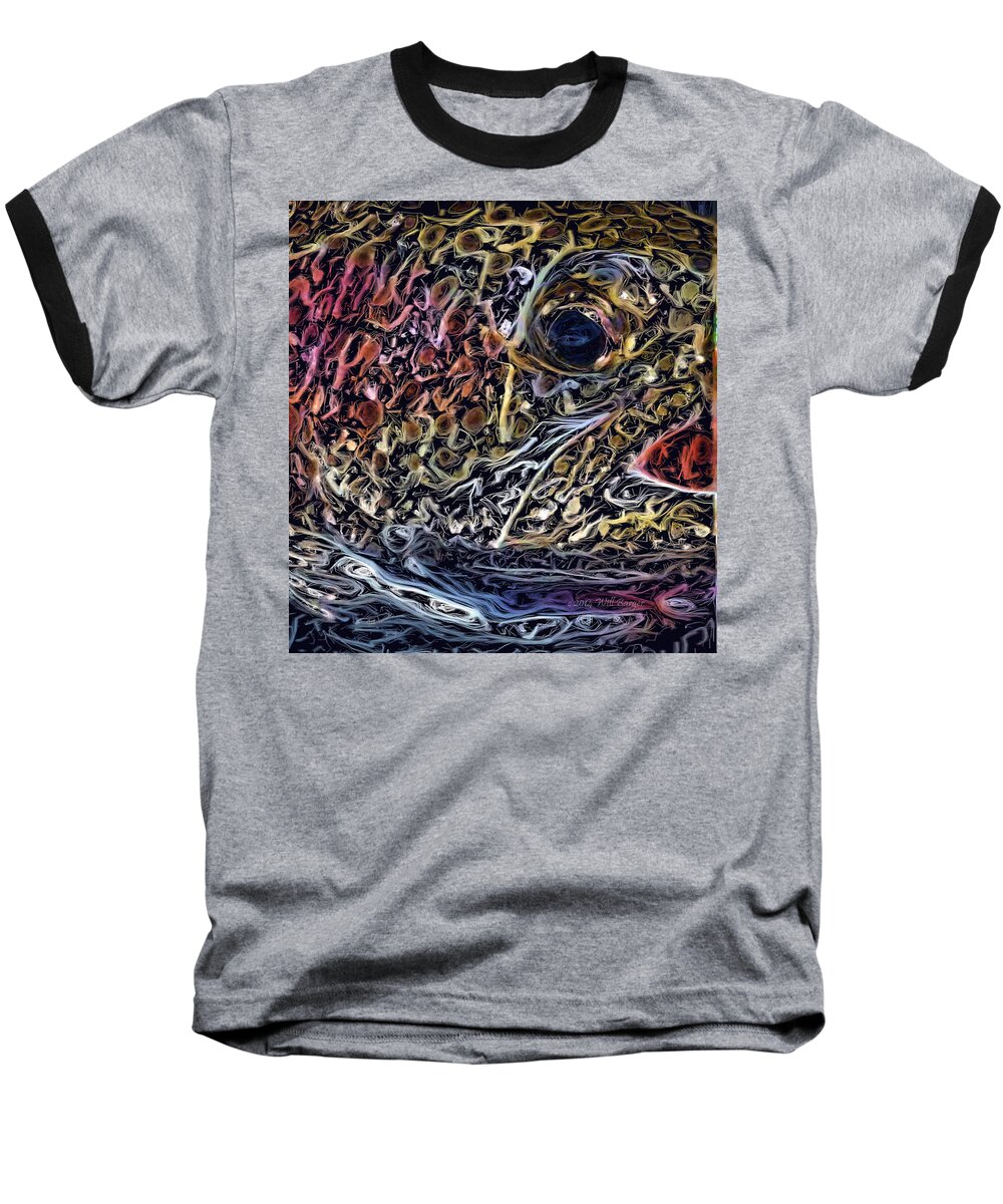 Fish Baseball T-Shirt featuring the painting Abstract 005F by Will Barger