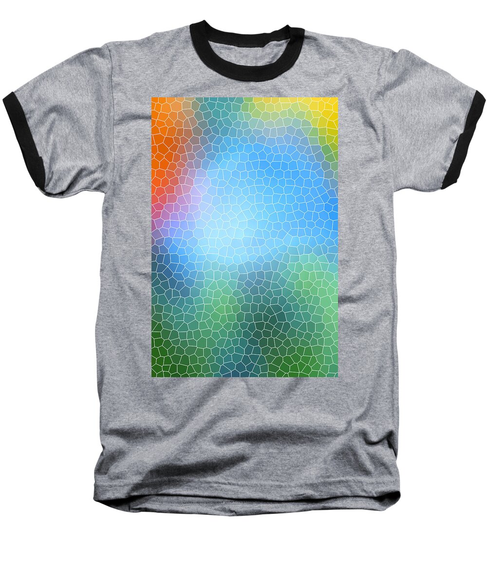 Abstract Baseball T-Shirt featuring the mixed media Abstract Glass Pattern by Christina Rollo