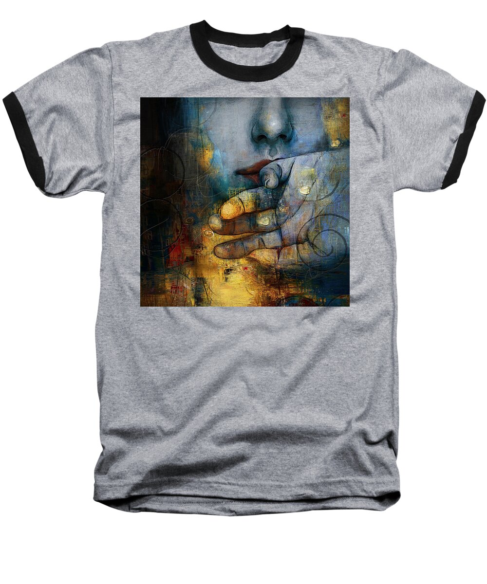 Women Baseball T-Shirt featuring the painting Abstract Woman 011 by Corporate Art Task Force