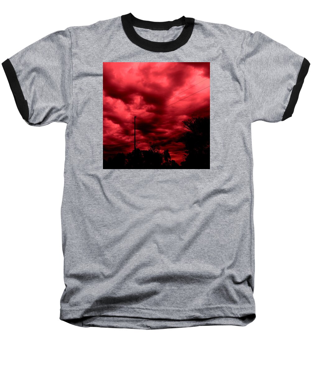 Photomanipulation Baseball T-Shirt featuring the digital art Abyss of passion by Jeff Iverson
