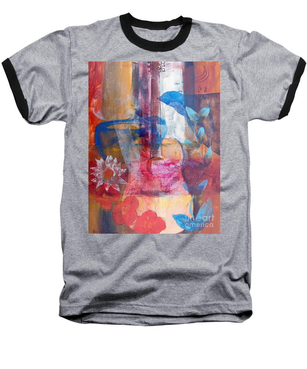 Cafe Baseball T-Shirt featuring the painting Acoustic Cafe by Robin Pedrero