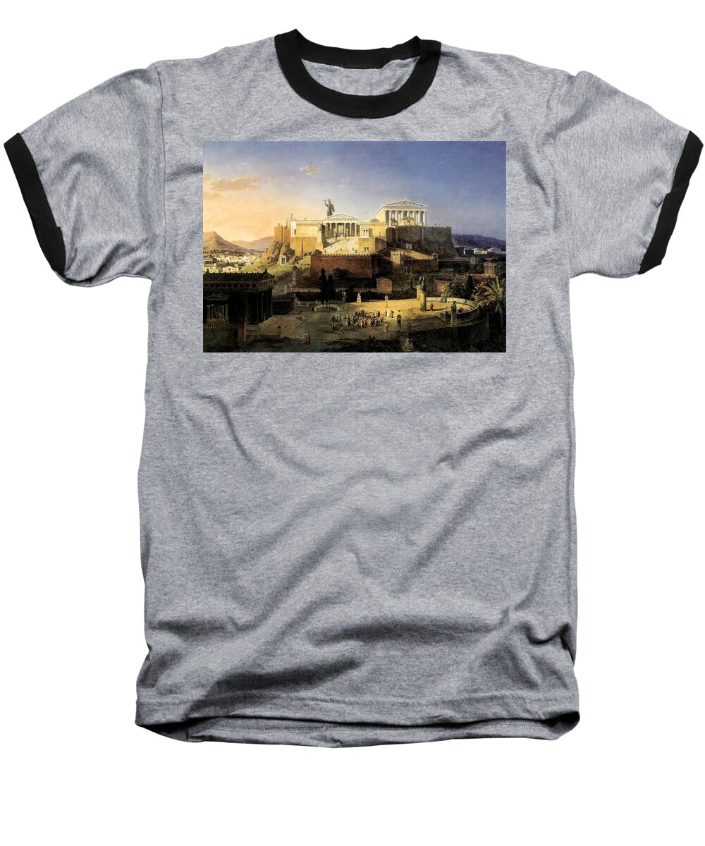 Acropolis Baseball T-Shirt featuring the painting Acropolis of Athens by Leo von Klenze