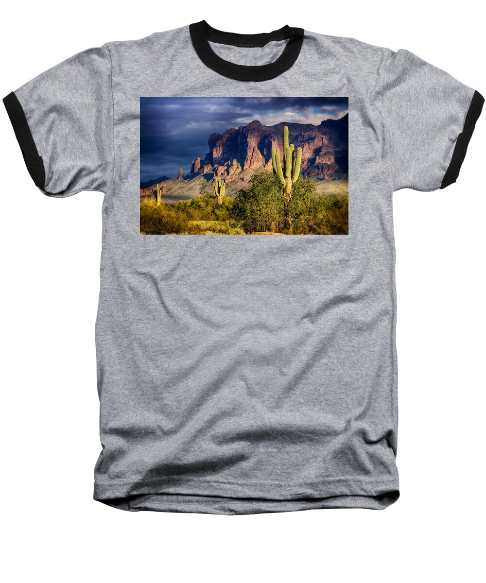 Saguaro Sunset Baseball T-Shirt featuring the photograph After the Rain by Saija Lehtonen
