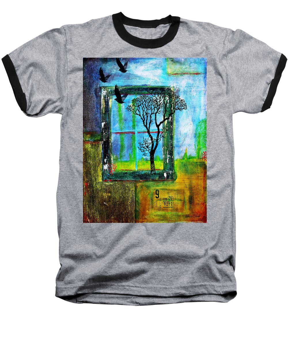 After They Left Baseball T-Shirt featuring the painting After They Left by Bellesouth Studio