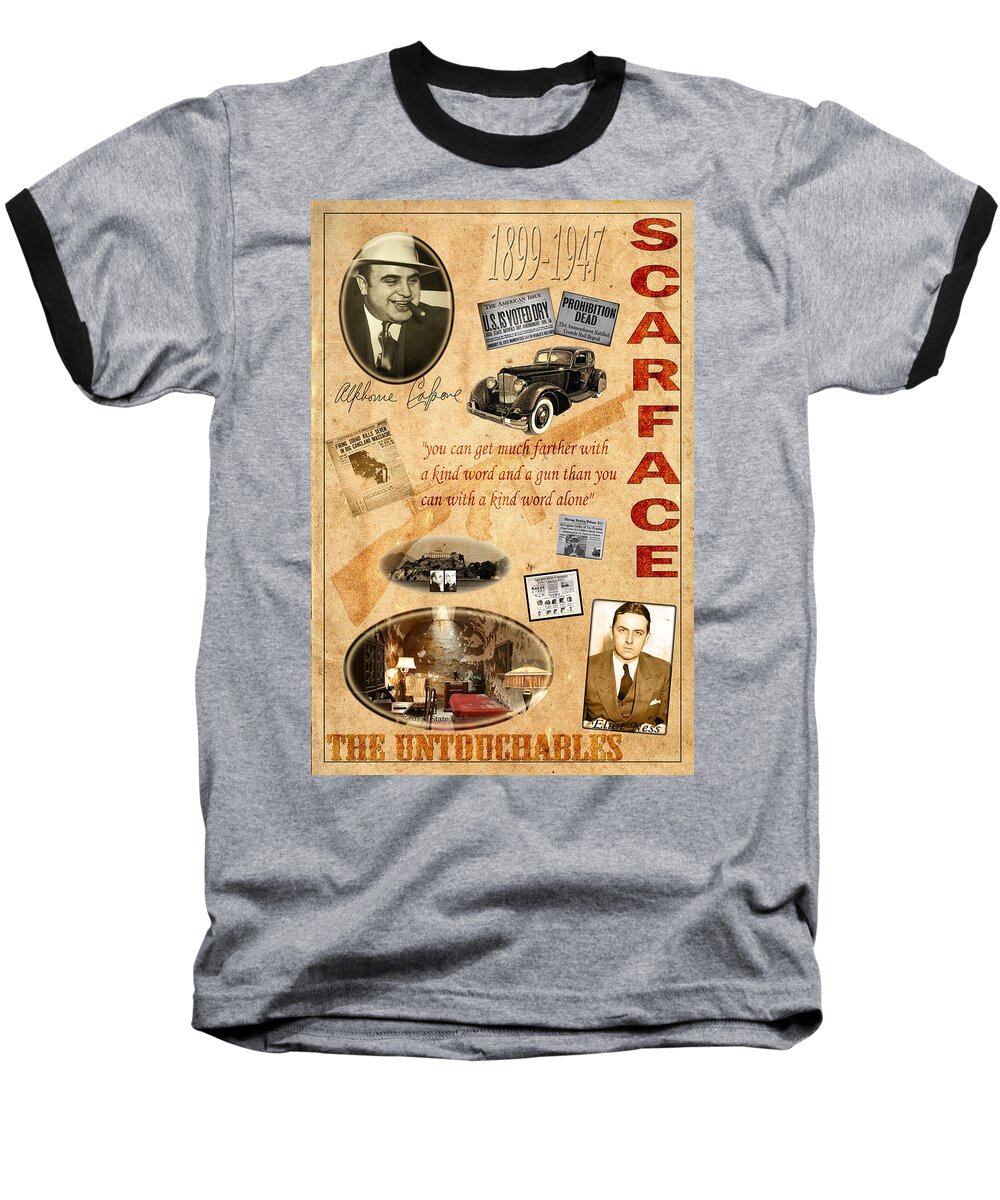 Al Capone Baseball T-Shirt featuring the photograph Al Capone by Andrew Fare