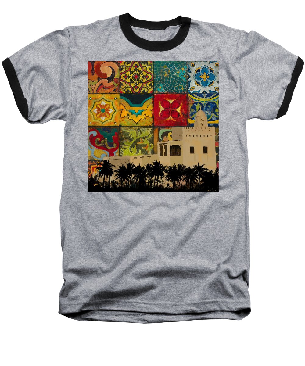 Dubai Expo 2020 Baseball T-Shirt featuring the painting Al Maqtaa Fort by Corporate Art Task Force