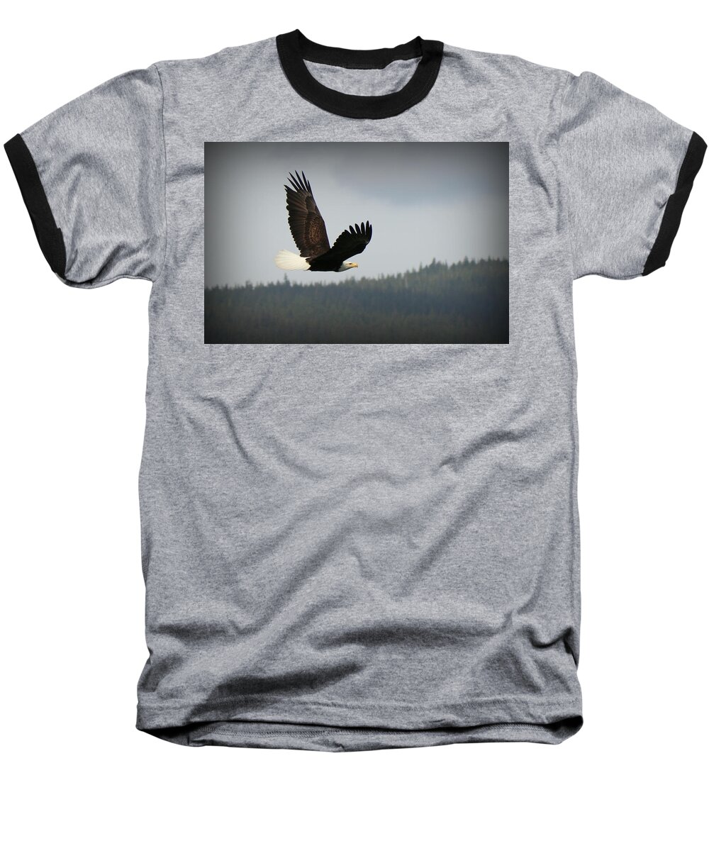 Eagle Baseball T-Shirt featuring the photograph Alaskan Flight by Ryan Smith