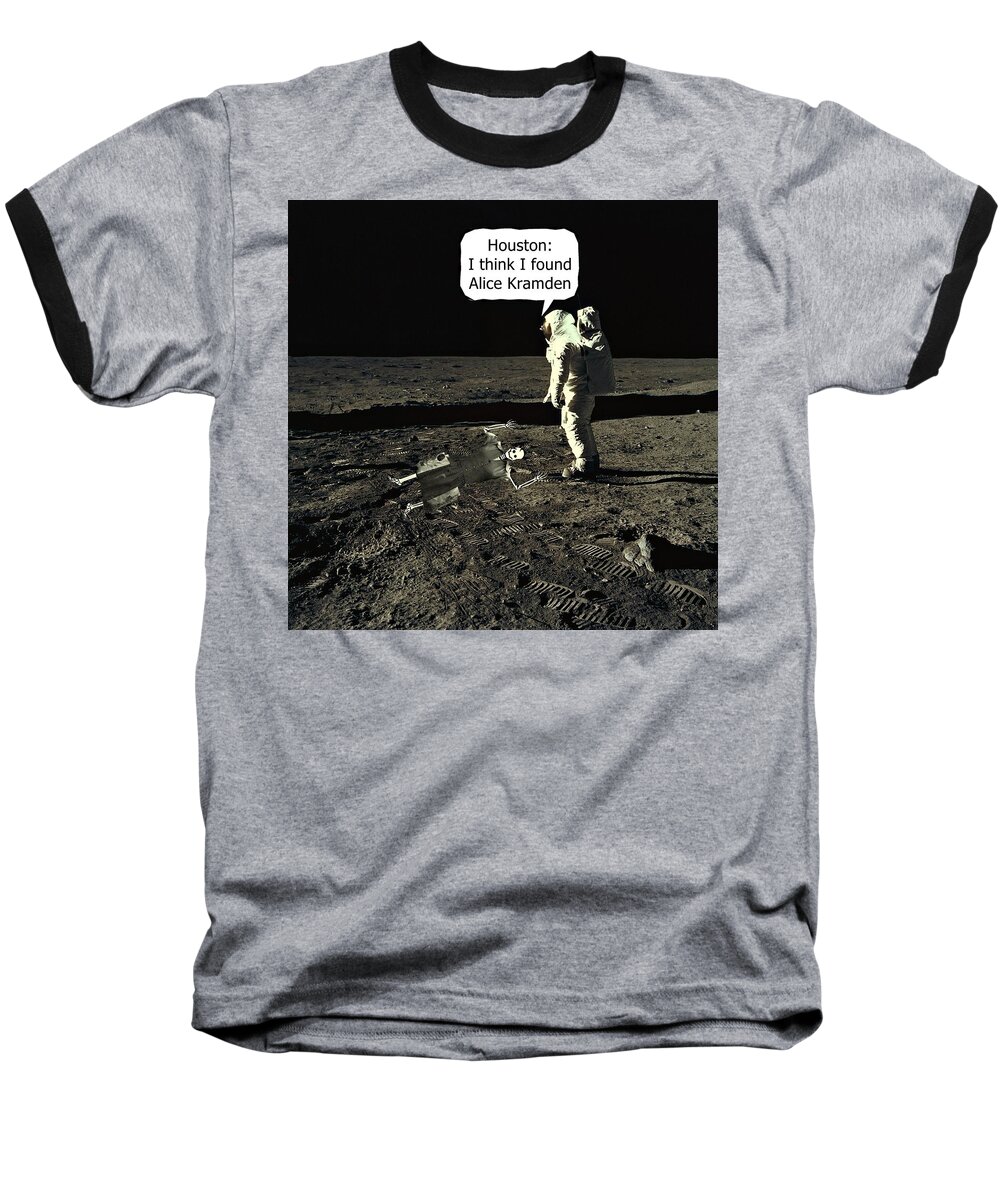 Alice Kramden Baseball T-Shirt featuring the photograph Alice Kramden on the Moon by David Dehner