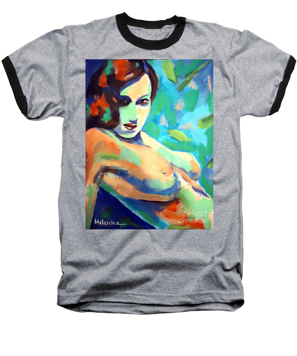 Woman Baseball T-Shirt featuring the painting Allure by Helena Wierzbicki