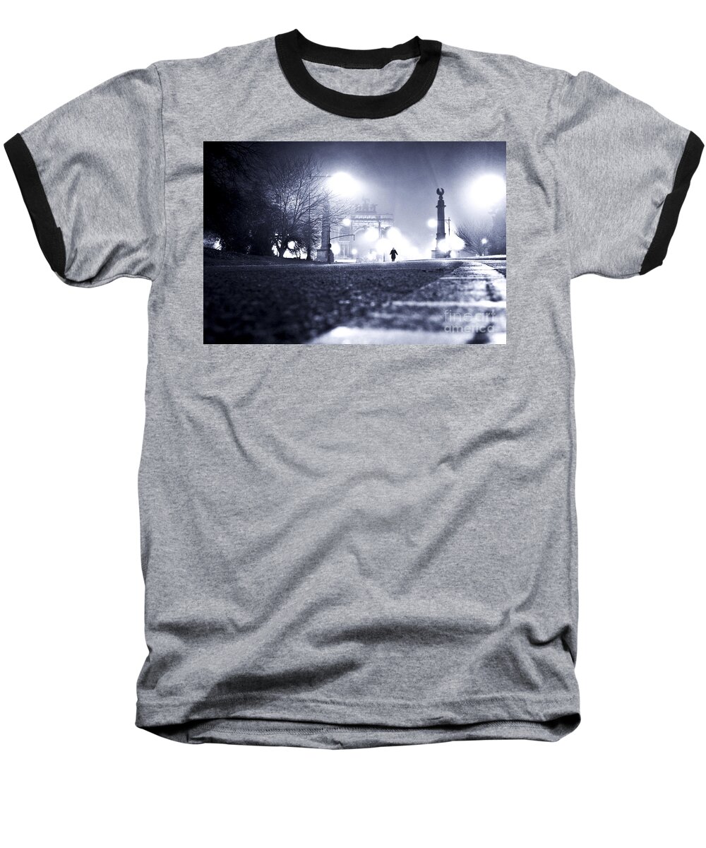 New York City Baseball T-Shirt featuring the photograph Alone Brooklyn NYC USA by Sabine Jacobs