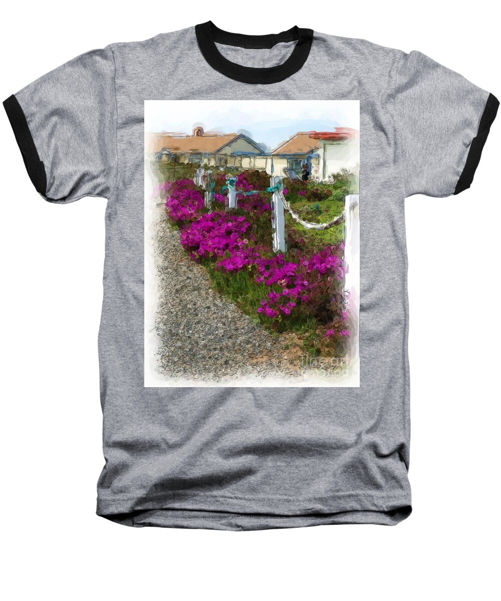 Path Baseball T-Shirt featuring the painting Along The Path 2 by Jacklyn Duryea Fraizer