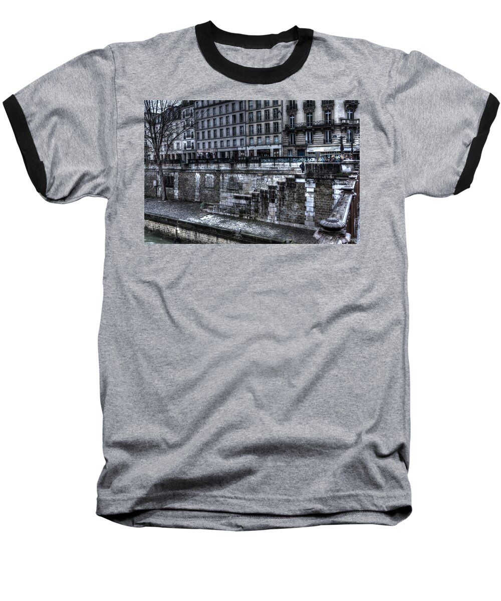 Arch Baseball T-Shirt featuring the photograph Along the Seine by Evie Carrier