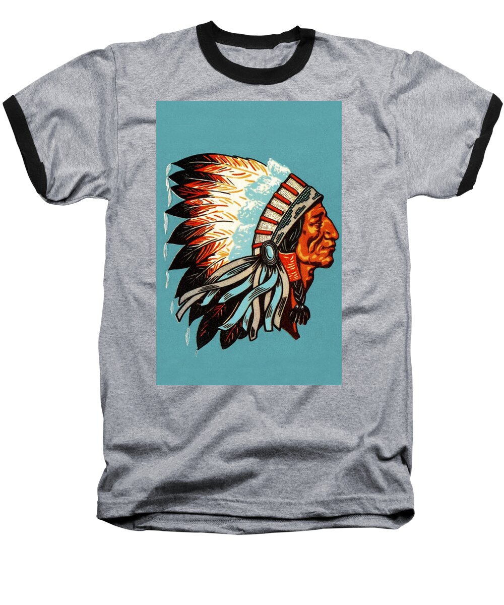 Indian Baseball T-Shirt featuring the photograph American Indian Chief Profile by Doc Braham