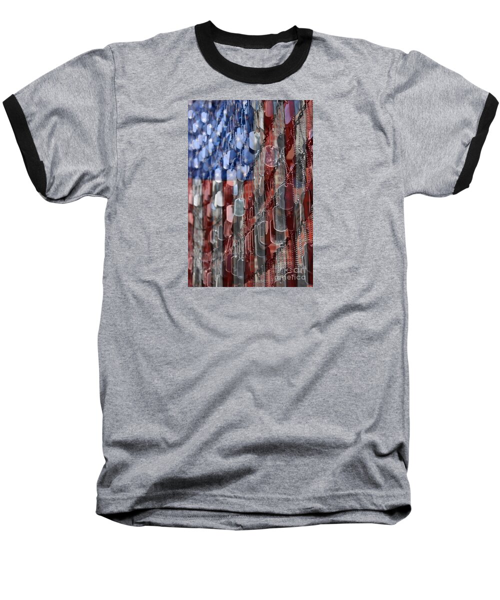 Patriotic Baseball T-Shirt featuring the photograph American Sacrifice by DJ Florek