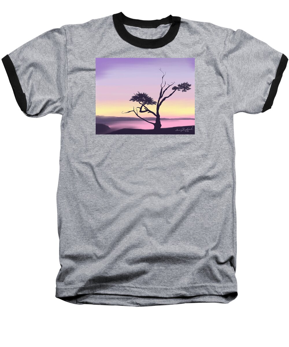 Landscape Baseball T-Shirt featuring the digital art Anacortes by Terry Frederick