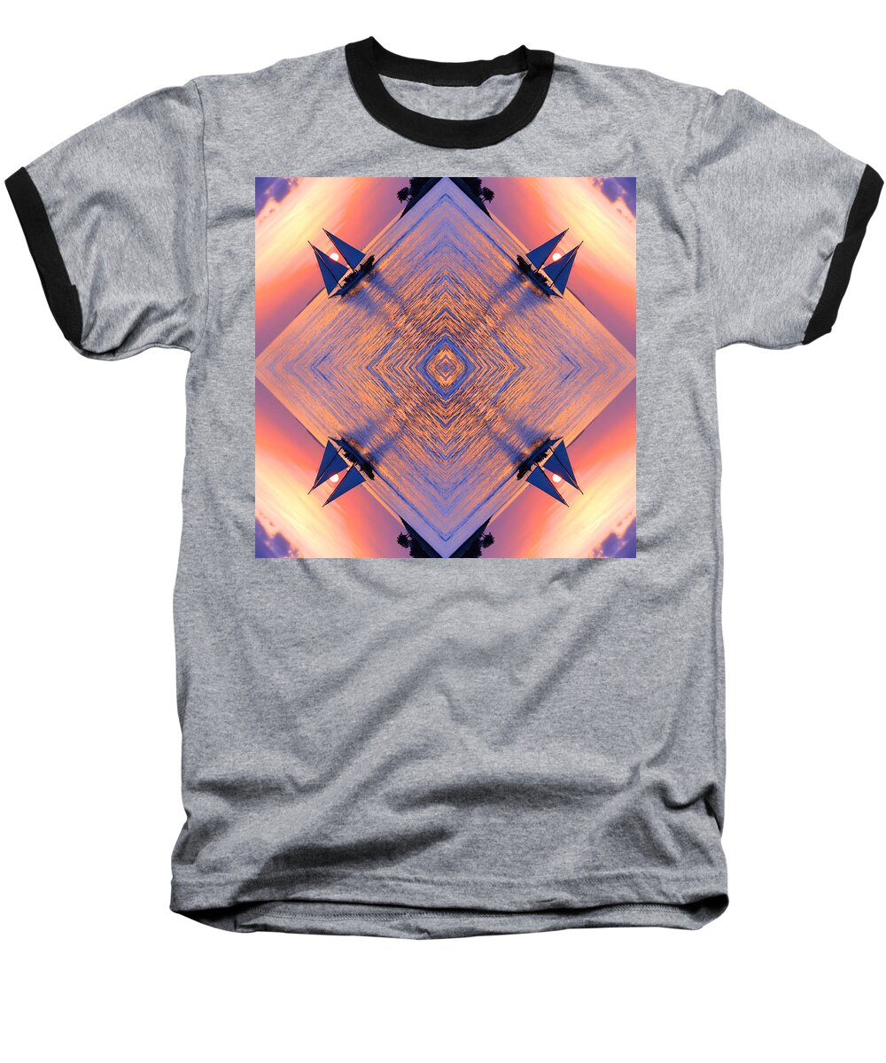 Kaleidoscope Baseball T-Shirt featuring the digital art And Yet It Moves by Iryna Goodall