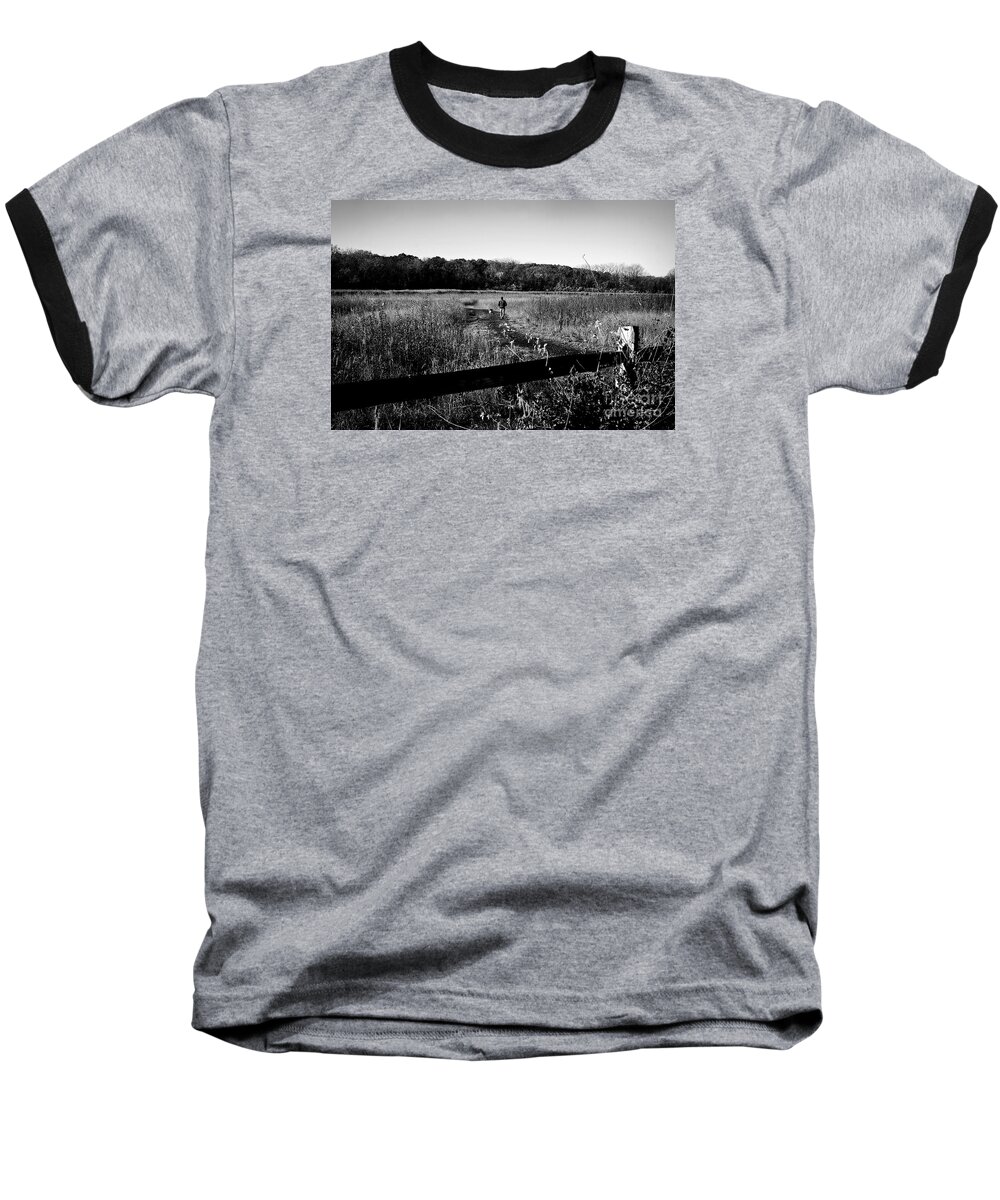 Animal Baseball T-Shirt featuring the photograph A Man and His Dog by Frank J Casella