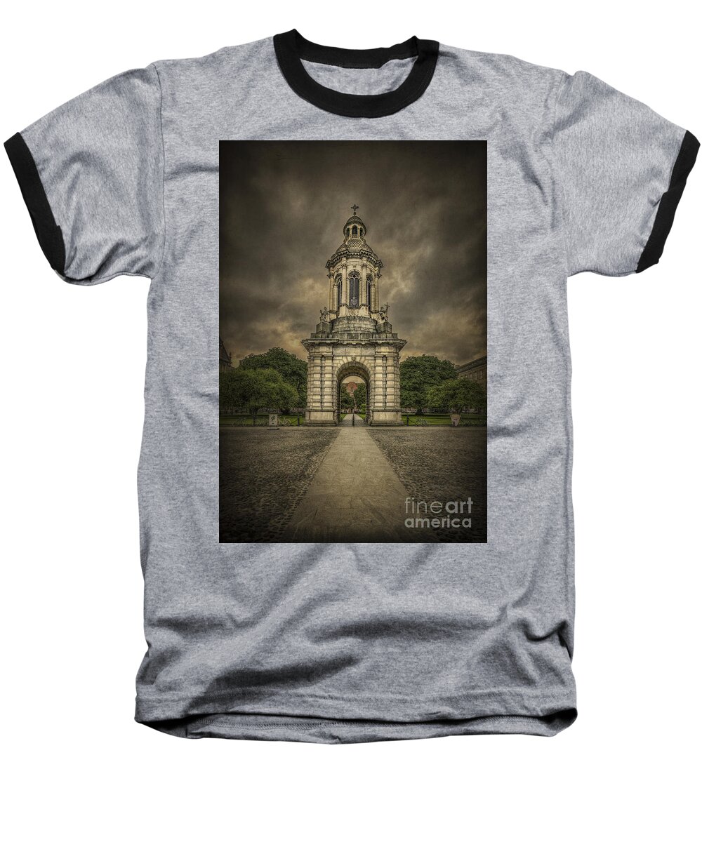 Campanile Baseball T-Shirt featuring the photograph Anthem Of The Trinity by Evelina Kremsdorf