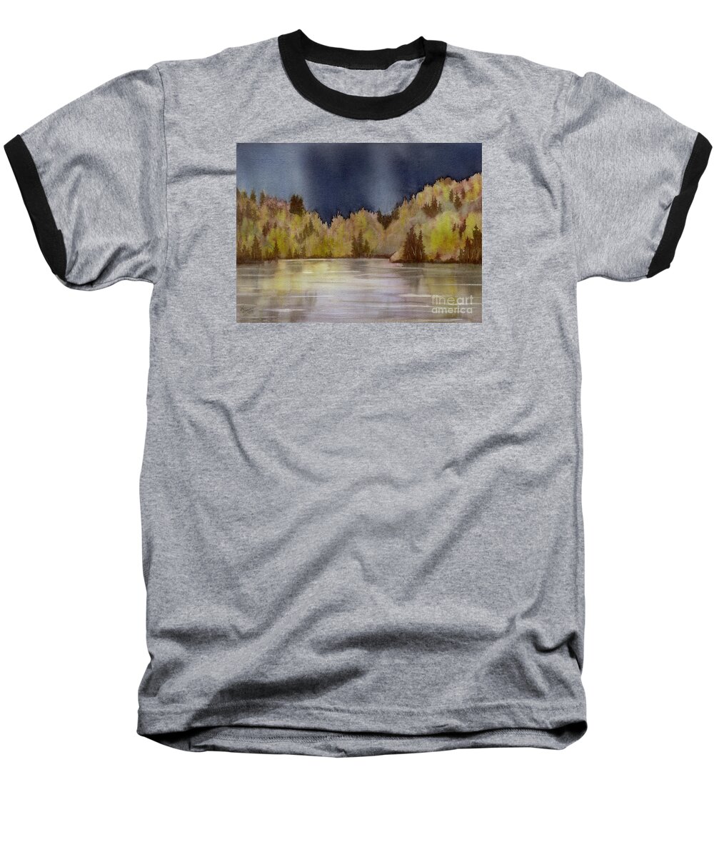 Storm Baseball T-Shirt featuring the painting Approaching Rain by Lynn Quinn