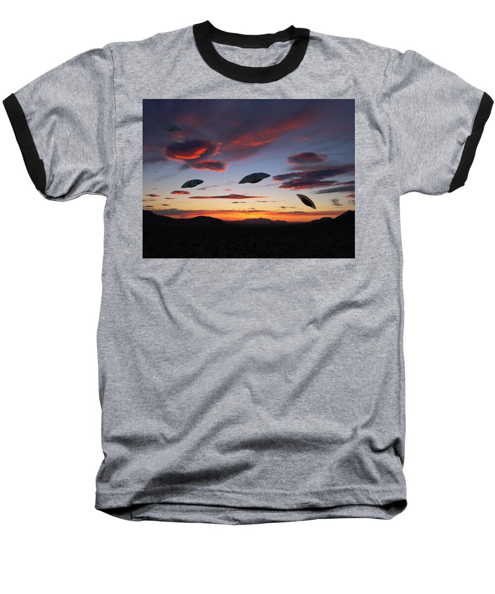 Ufo Baseball T-Shirt featuring the photograph Area 51 Fly Zone by Guillermo Rodriguez