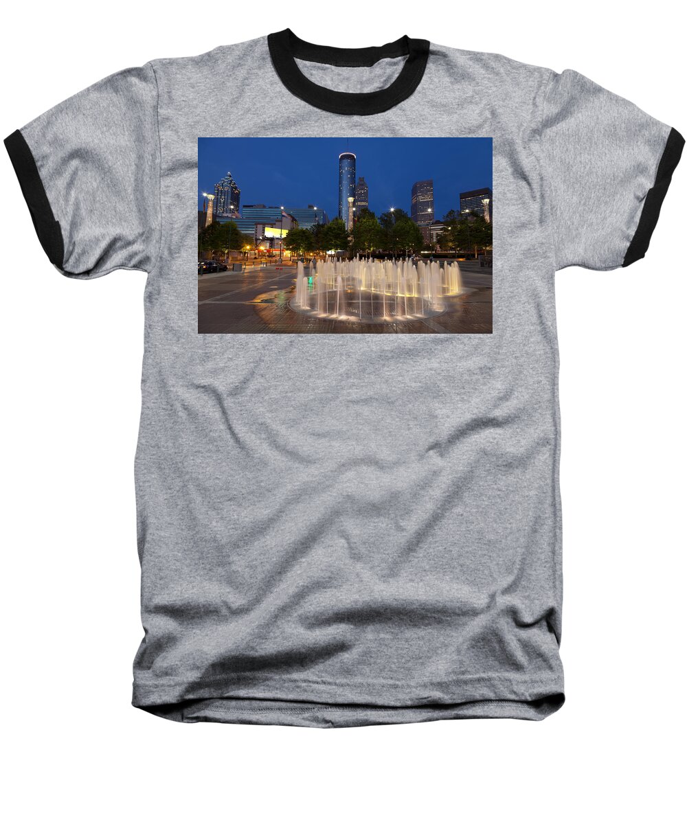 City Baseball T-Shirt featuring the photograph Atlanta by Night by Alexey Stiop