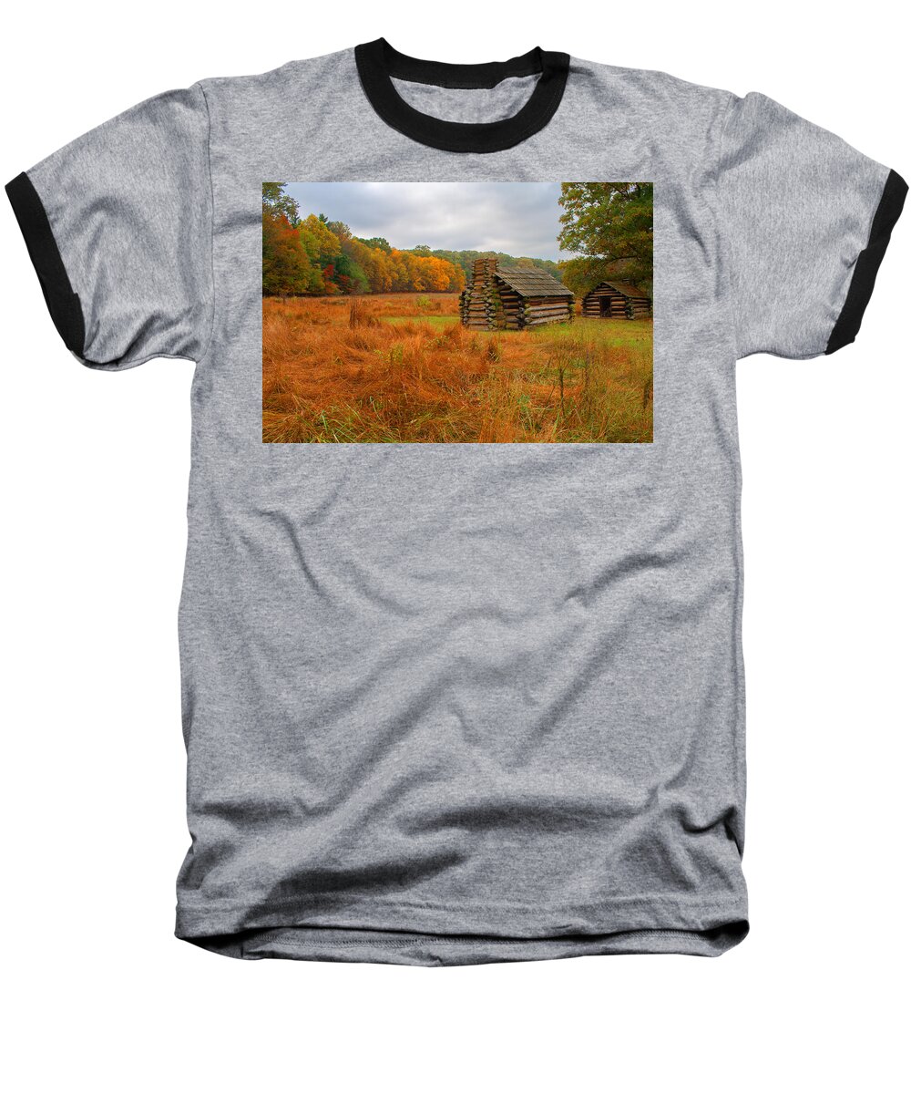 Rustic Baseball T-Shirt featuring the photograph Autumn Foliage in Valley Forge by Michael Porchik