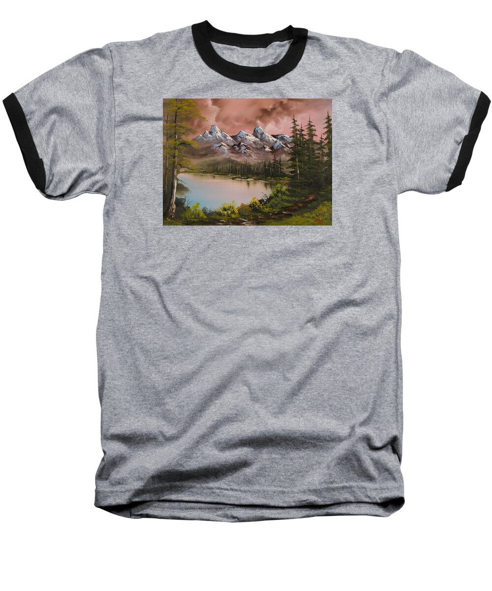 Landscape Baseball T-Shirt featuring the painting Autumn Storm by Chris Steele