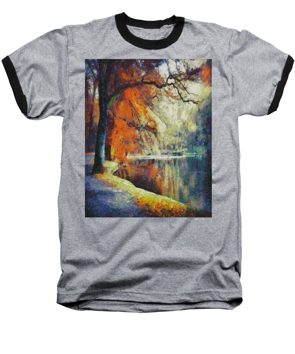Www.themidnightstreets.net Baseball T-Shirt featuring the painting Back To Our Dreams by Joe Misrasi