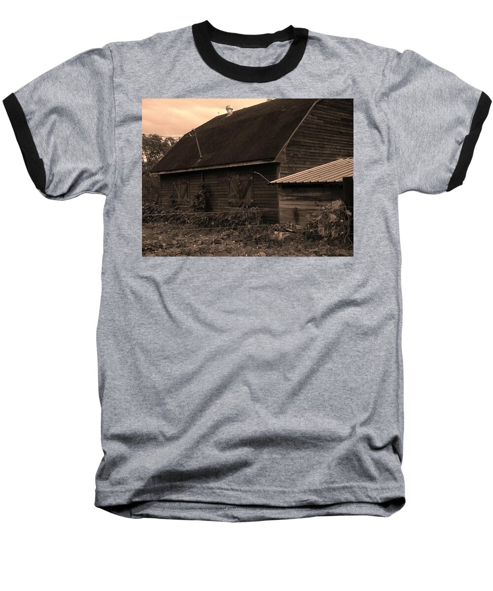 Old Wooden Barn Baseball T-Shirt featuring the photograph Barn by Cleaster Cotton