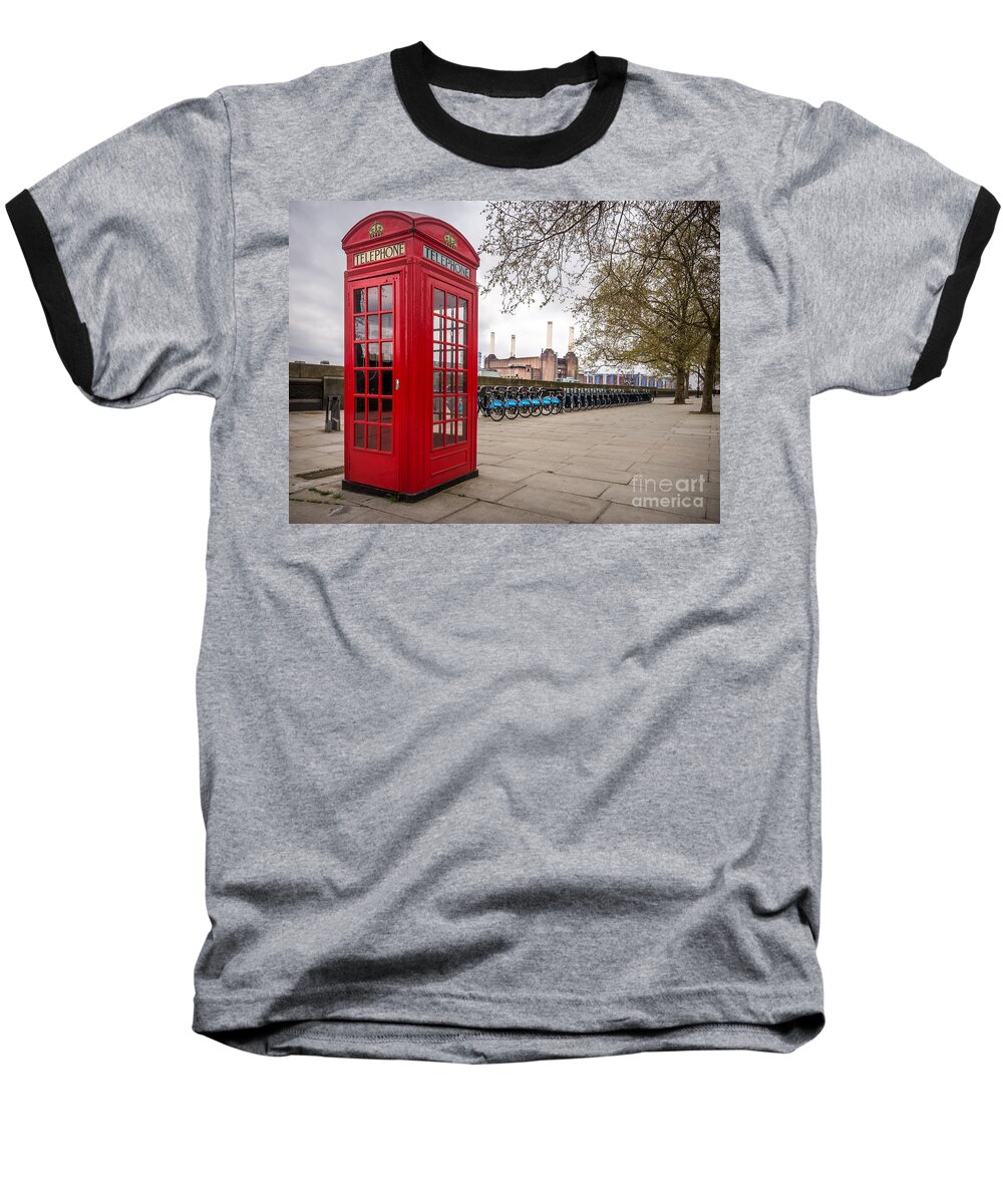 London Baseball T-Shirt featuring the photograph Battersea Phone Box by Matt Malloy