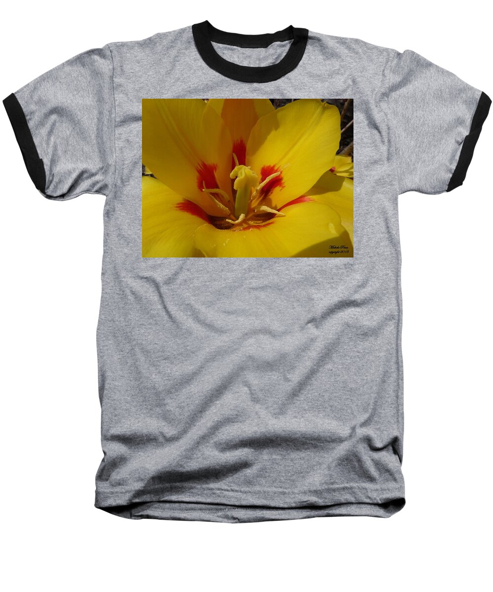 Flower Photograph Baseball T-Shirt featuring the photograph Be Drawn In - signed by Michele Penn