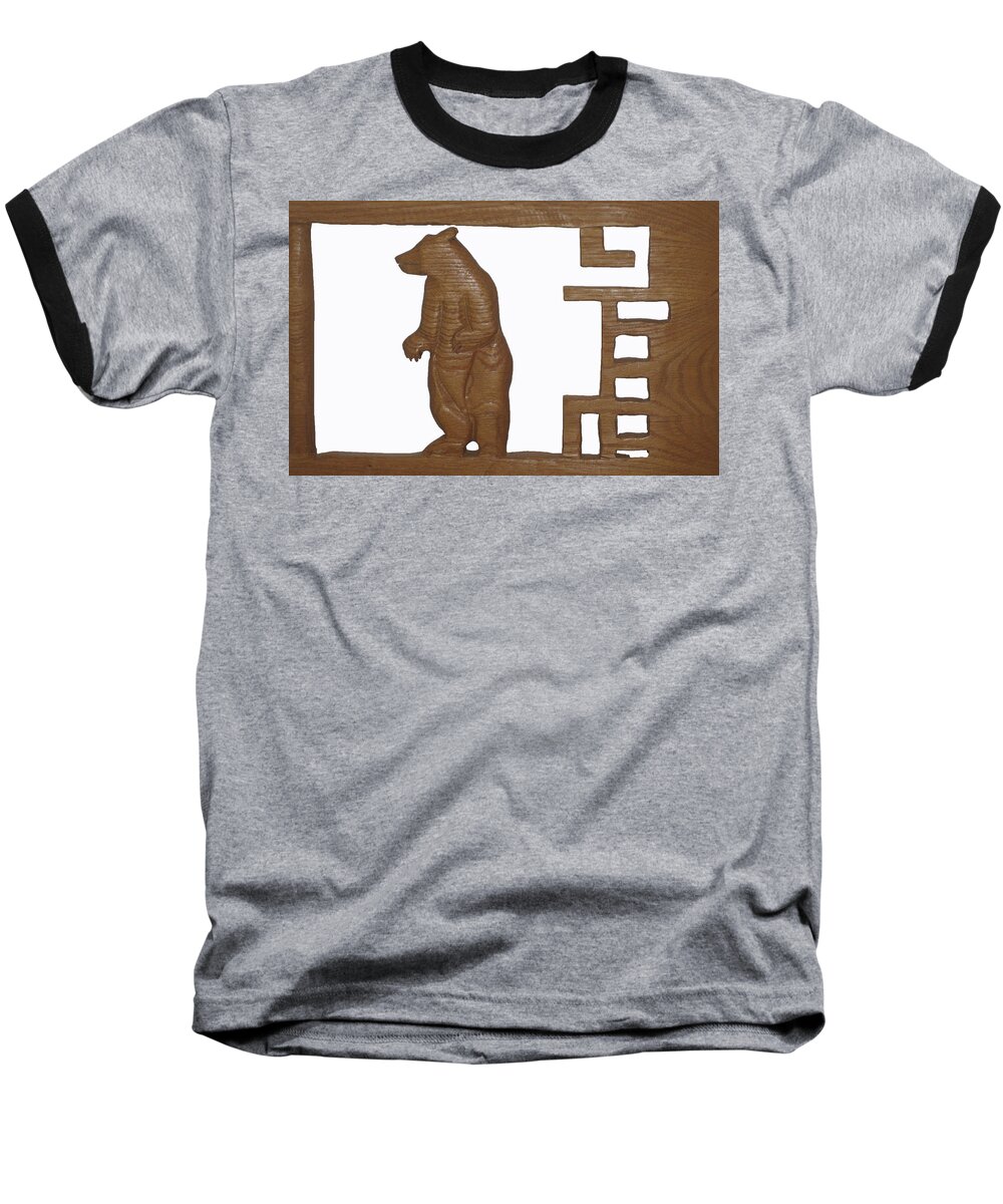 Bear Baseball T-Shirt featuring the sculpture Bear With Me My Friend by Robert Margetts