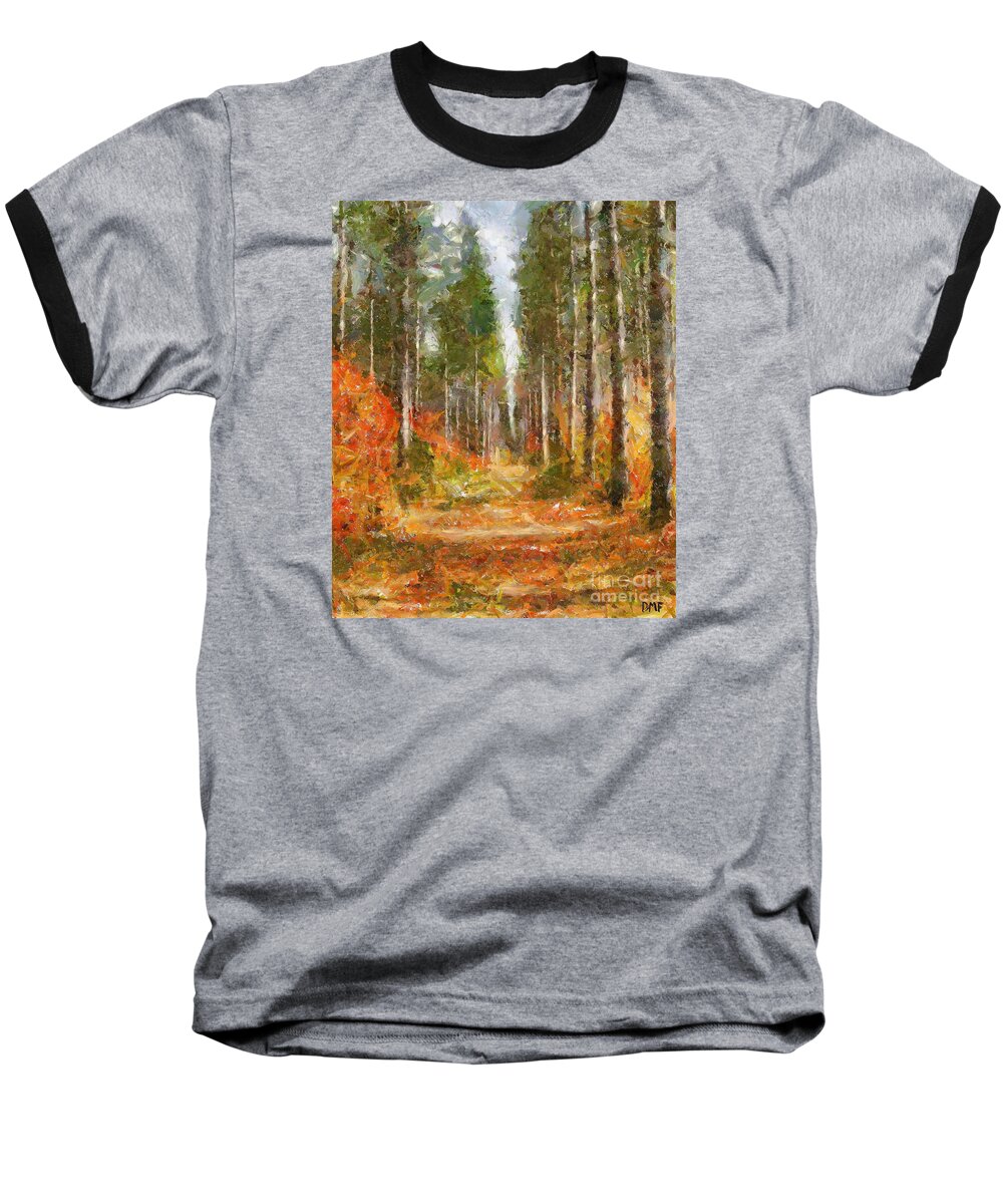 Landscapes Baseball T-Shirt featuring the painting Beautiful autumn by Dragica Micki Fortuna