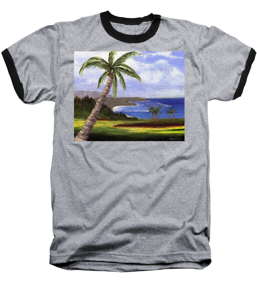 Palm Tree Baseball T-Shirt featuring the painting Beautiful Kauai by Jamie Frier