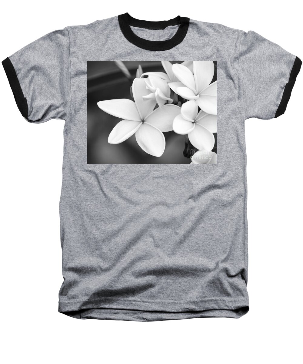 Art Baseball T-Shirt featuring the photograph Beautiful Plumeria in Black and White by Sabrina L Ryan