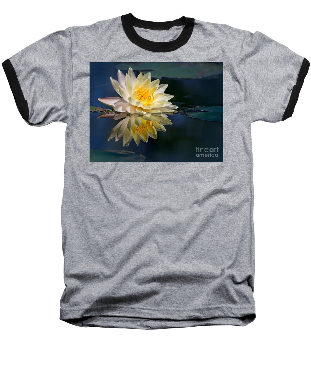 Landscape Baseball T-Shirt featuring the photograph Beautiful Water Lily Reflection by Sabrina L Ryan