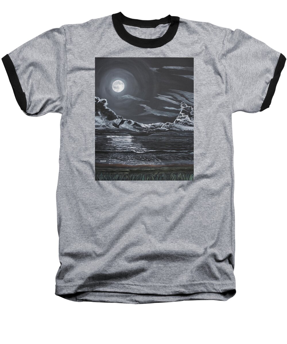 Night Baseball T-Shirt featuring the painting Beauty of the Night by Ian Donley